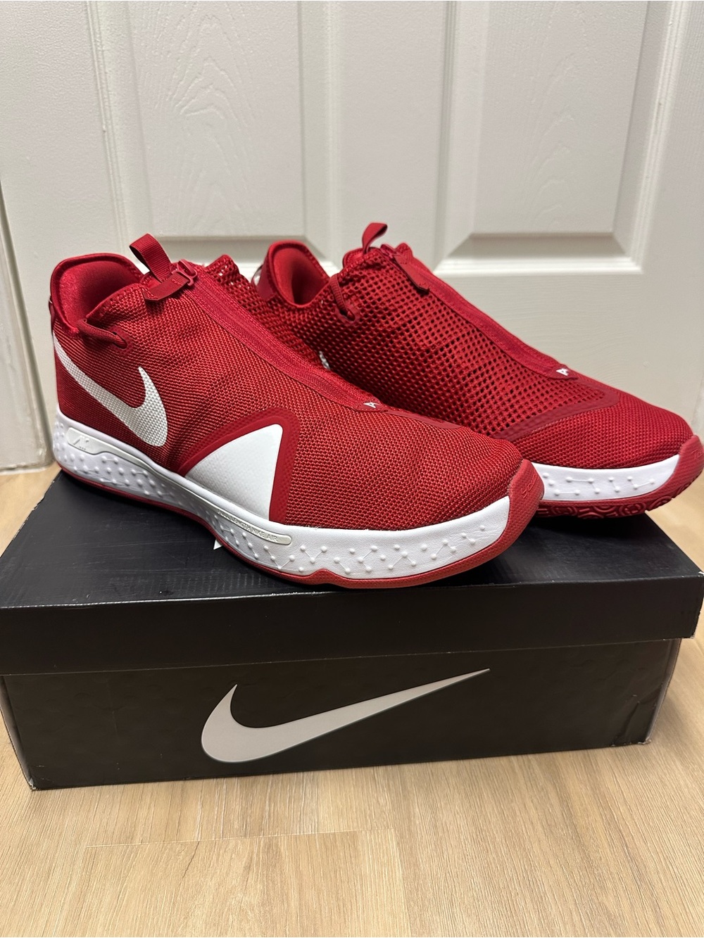 SIZE 18 MEN'S NIKE PG 4 TB PROMO RED / WHITE BASKETBALL SNEAKERS CW4134-602
